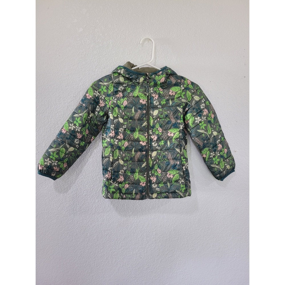 Amazon Essentials Puffer Jacket Floral Print Hooded Lightweight Size S #9